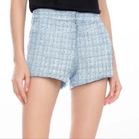🆕 Generation Love Faye Tweed Knit Shorts Light Blue Multi With Pockets - Picture 13 of 13